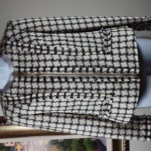 Vintage Karl Lagerfeld Houndstooth Check Zip Front Jacket